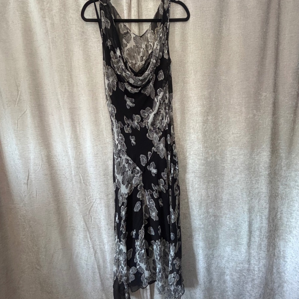Lane Bryant Black and White Floral Maxi Dress